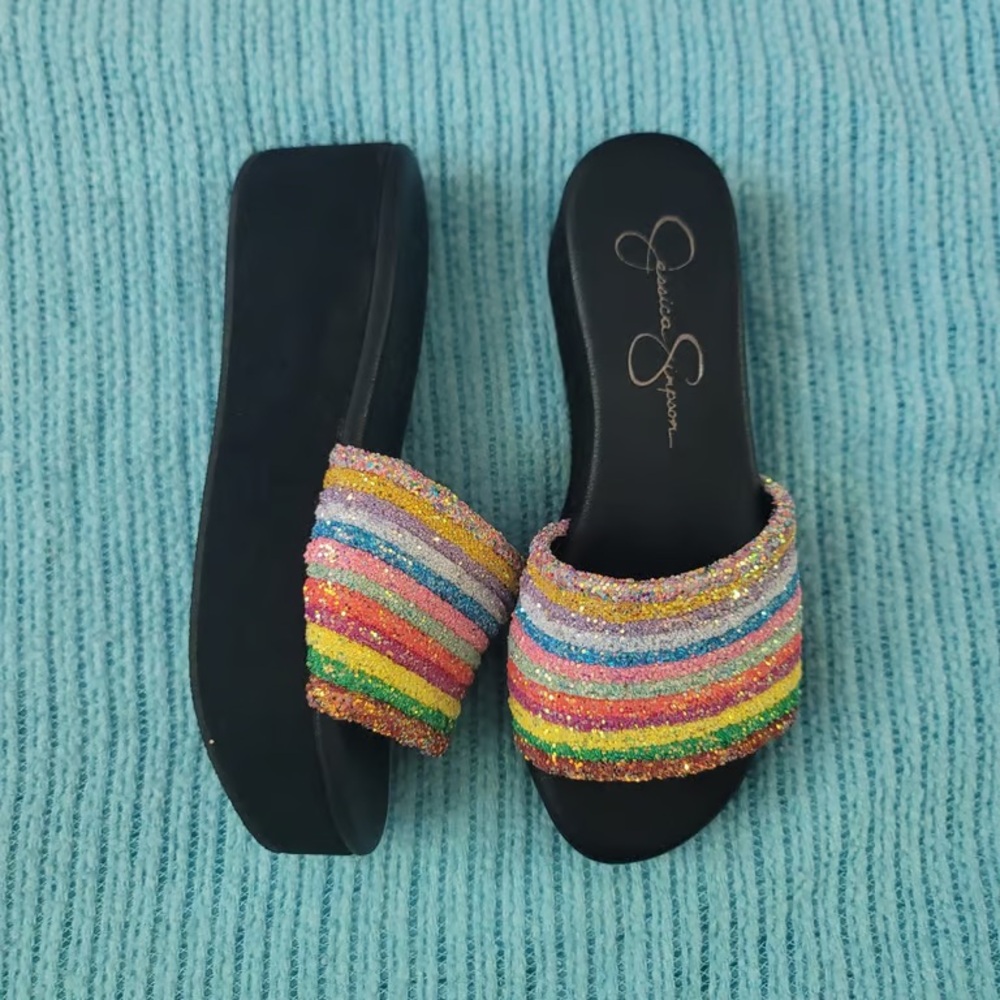 Jessica Simpson Women's Rainbow Slide Sandals